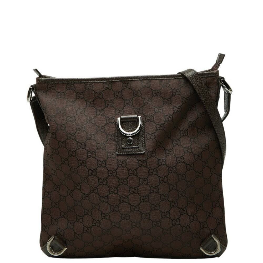 Gucci GG Nylon Abbey Shoulder Bag Brown